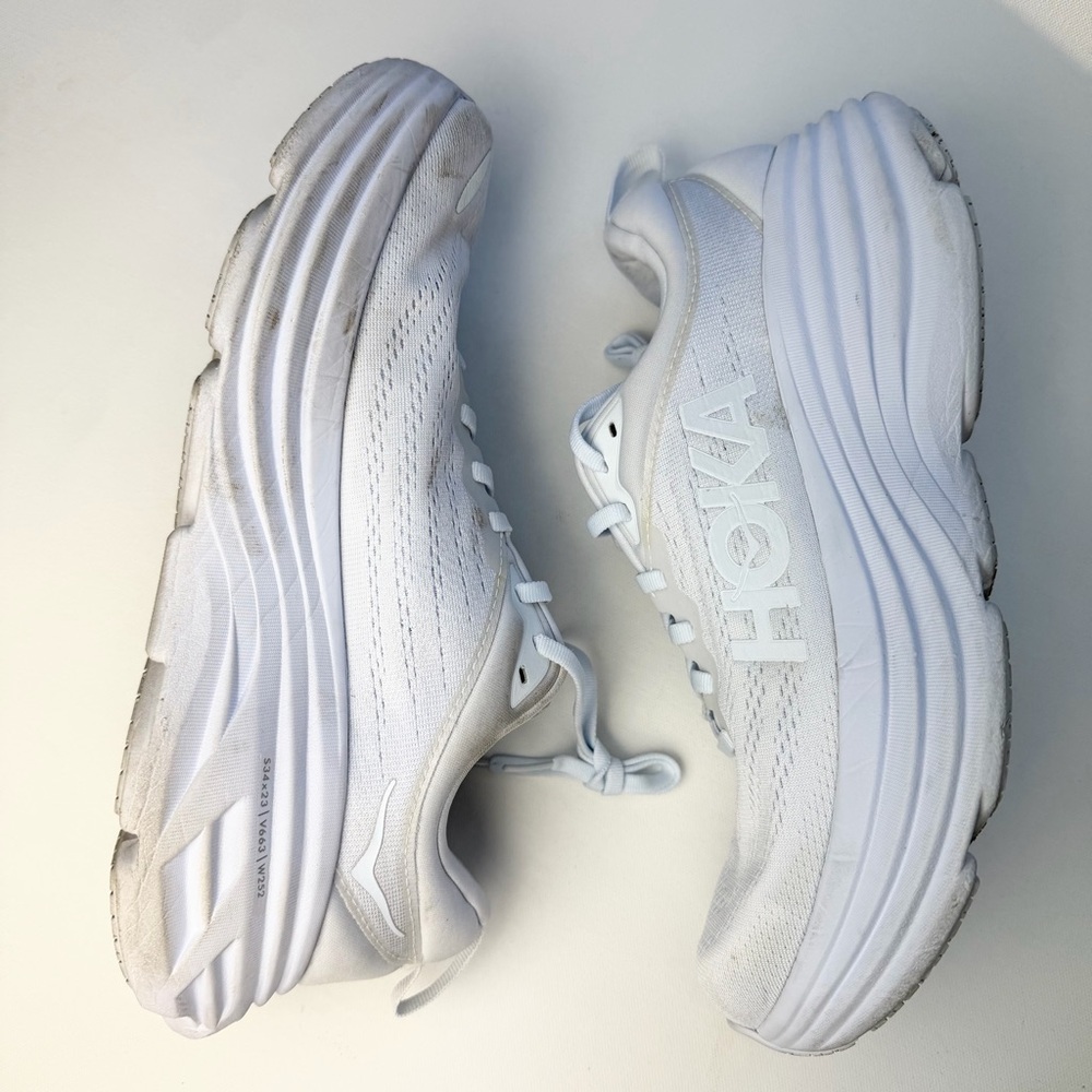 Hoka Bondi 8 White Running Sneakers Women’s 10 - Picture 3 of 13